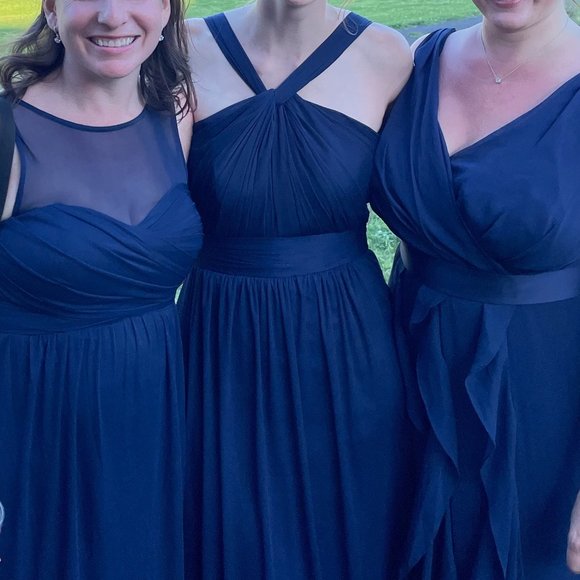 David’s Bridal Y-Neck Dress in Marine - Picture 7 of 7